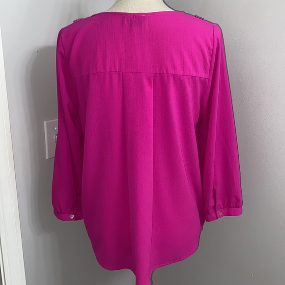Papermoon Fuchsia Button Down Blouse - Picture 6 of 9